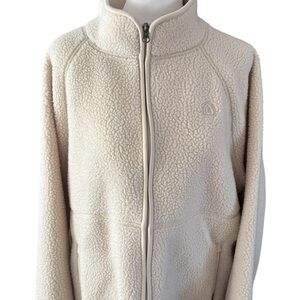 Serra Designs Sherpa Fleece Jacket Cream Full Zip Cozy Outdoor Minimalist
